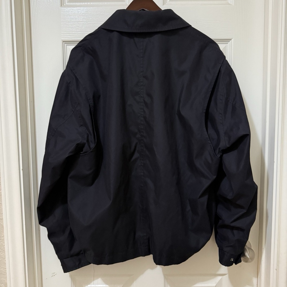 London Fog Men's Black Jacket Full Zip Pockets Elastic Waist Sz L Y2K‎ Retro - Picture 2 of 12